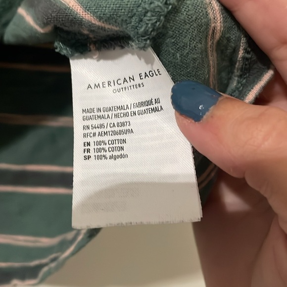 American Eagle Outfitters Annie’s Green Striped Tee on Sweet Magnolias Size S - Picture 8 of 8
